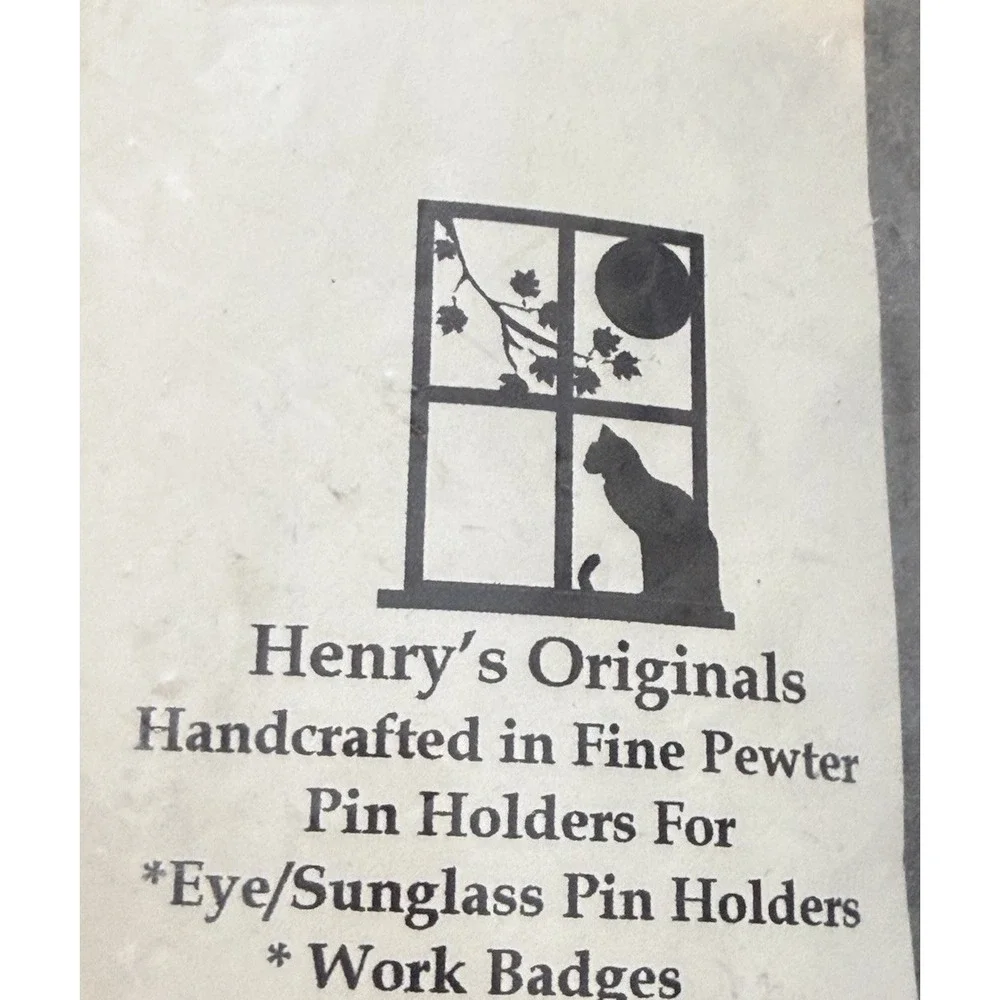 Vintage Handcrafted Pewter Brooch‎ Pin Eye/ Sunglass Holder USA